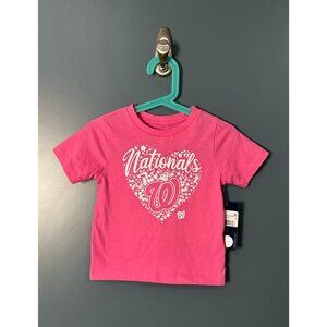 NWT Washington Nationals Toddler Pink T-Shirt Toddler 2T Genuine MLB Merchandise
